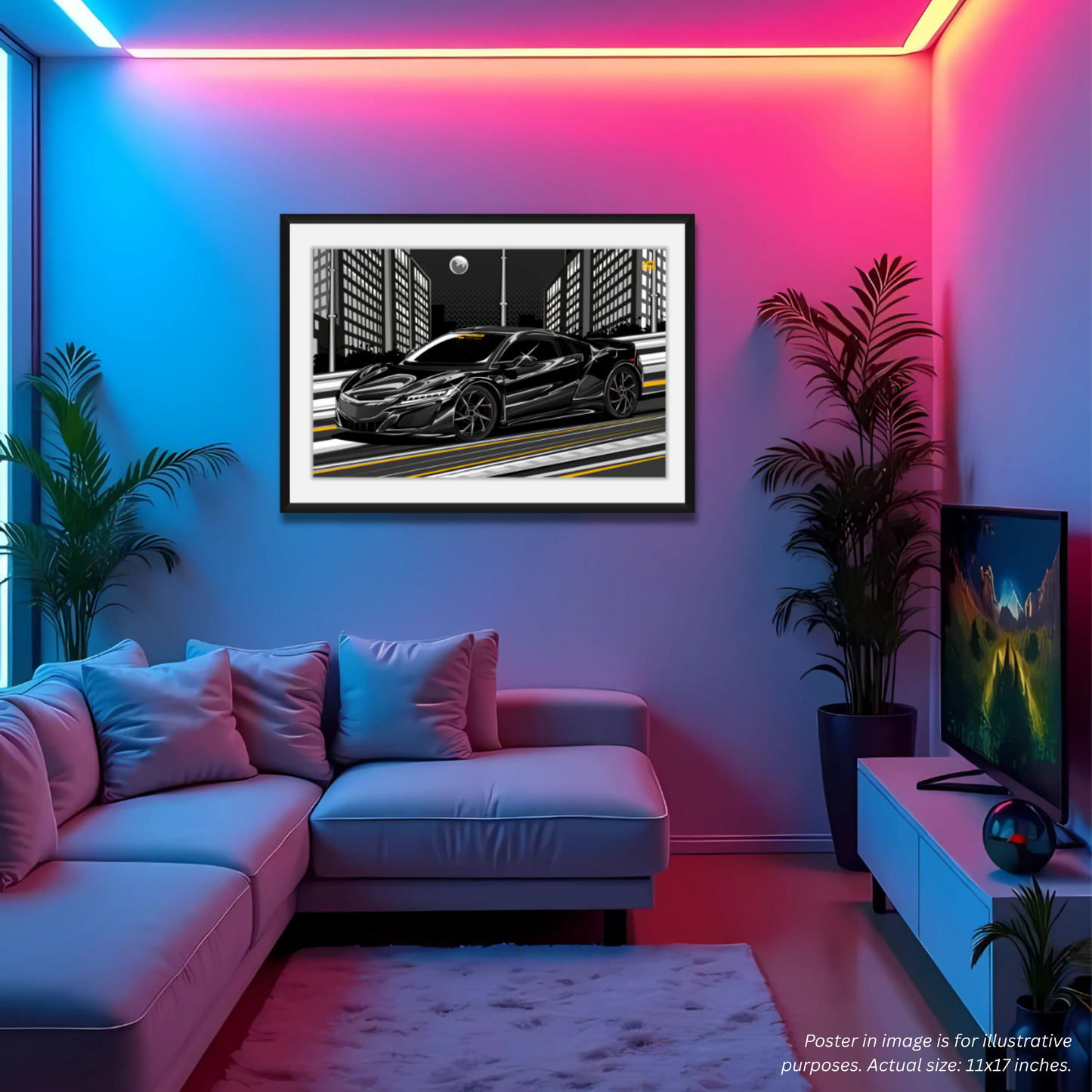 Night Time NSX Framed Art Poster - Ikigai Collective