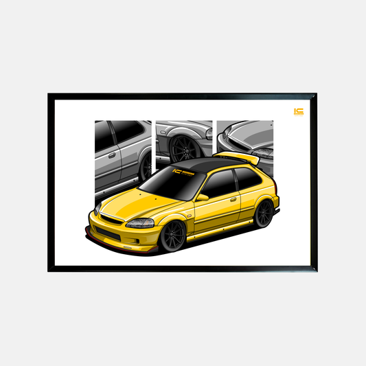 Civic EK Street Racer Art Print - Kansei Street