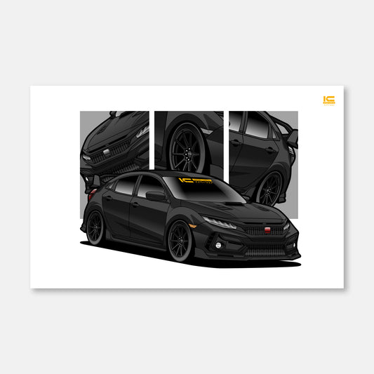 Civic FK8 Street Racer Art Print - Kansei Street