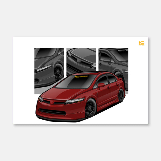 Civic Si FA5 Street Racer Art Print - Kansei Street