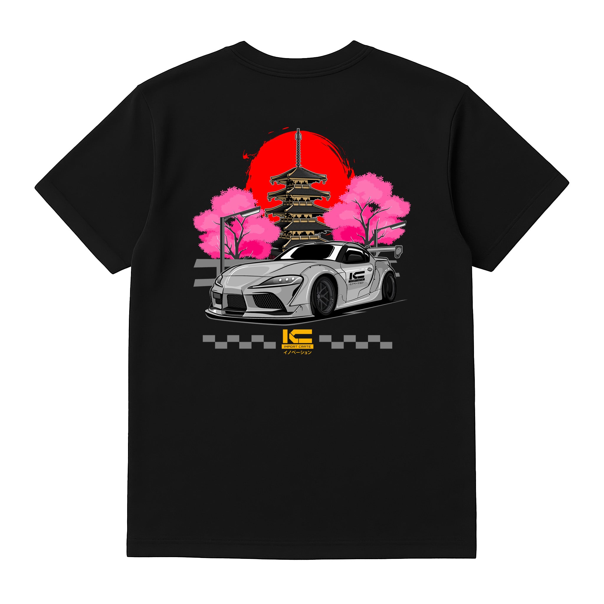 【PUSHU】BOMBED CAR　Long T-shirt　L size Exclusive Toyota Supra T-Shirt | Sakura Cherry Blossom-Inspired