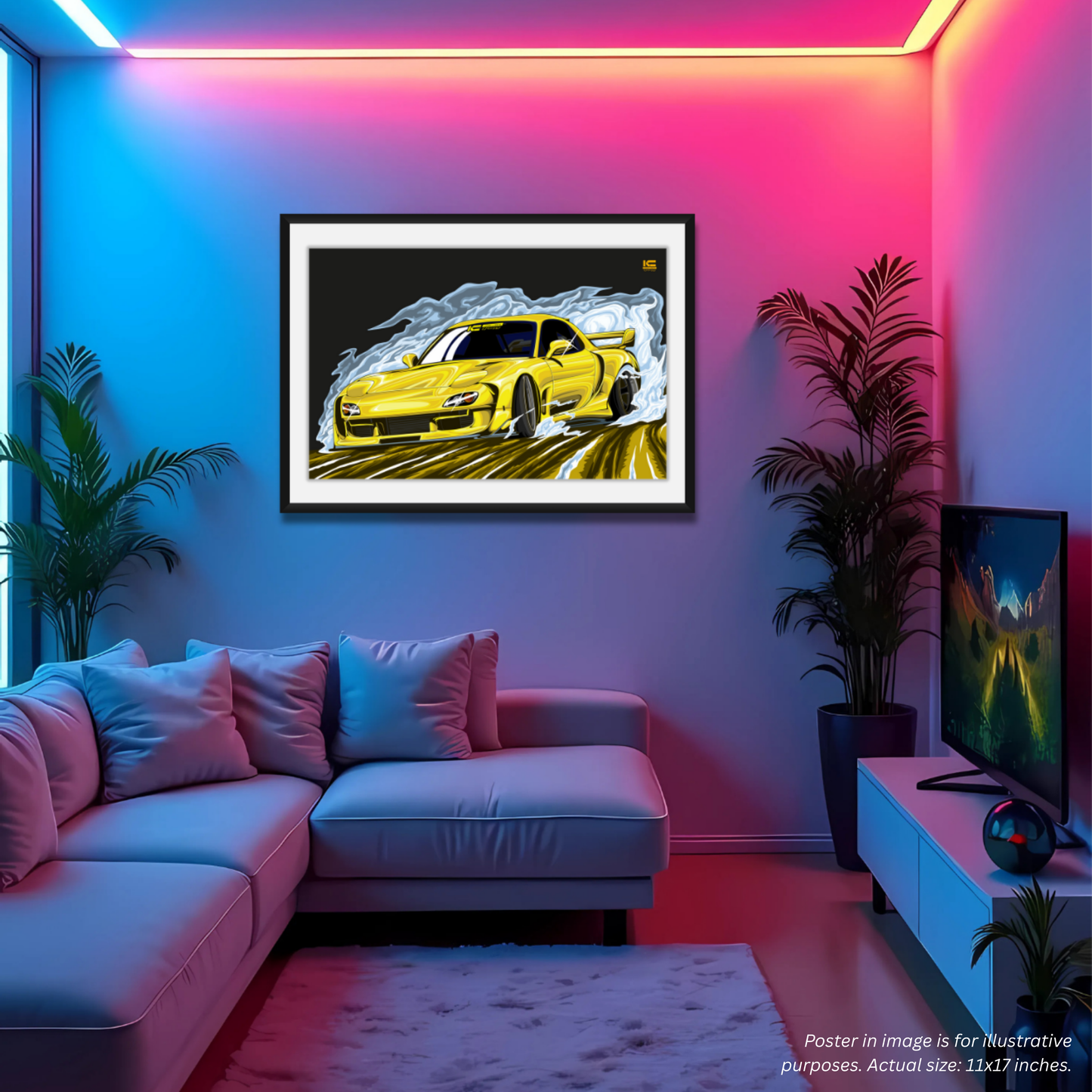 Street Speed RX-7 Framed Art Poster - Ikigai Collective