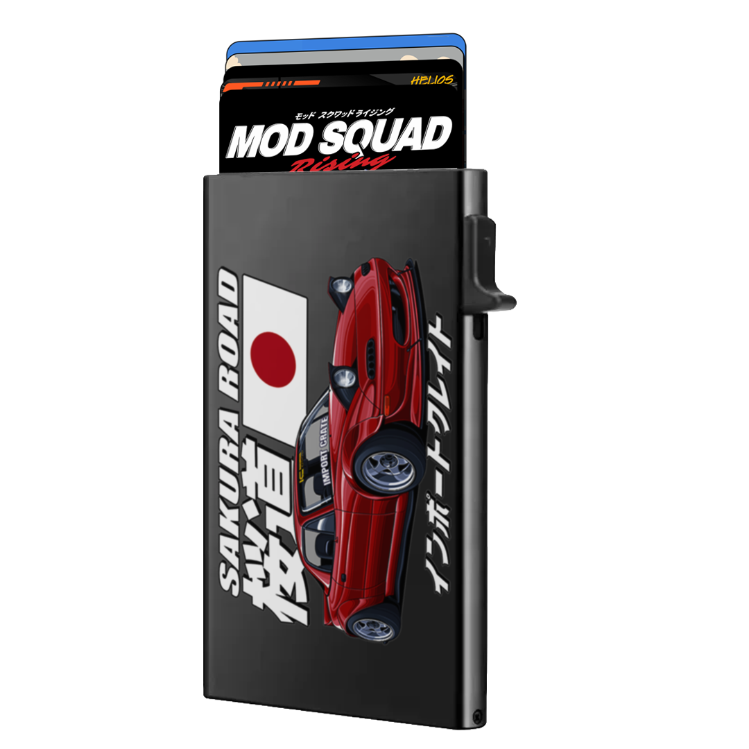 Mazda Miata Sakura Road Metal Wallet | RFID Blocking Pop-Up Card Holder