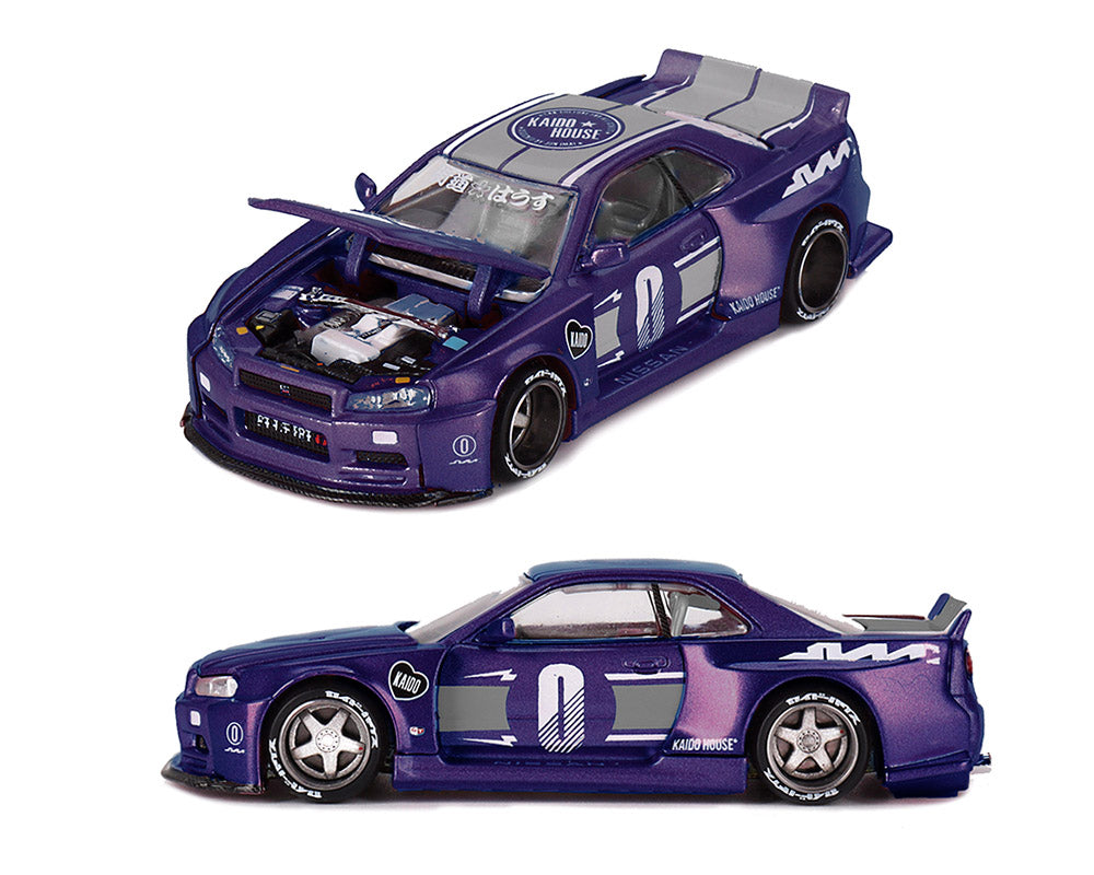 (Preorder) Kaido House x Mini GT Nissan Skyline GT-R (R34) Kaido factory Racing V2 – Midnight Purple (FREE SHIPPING)