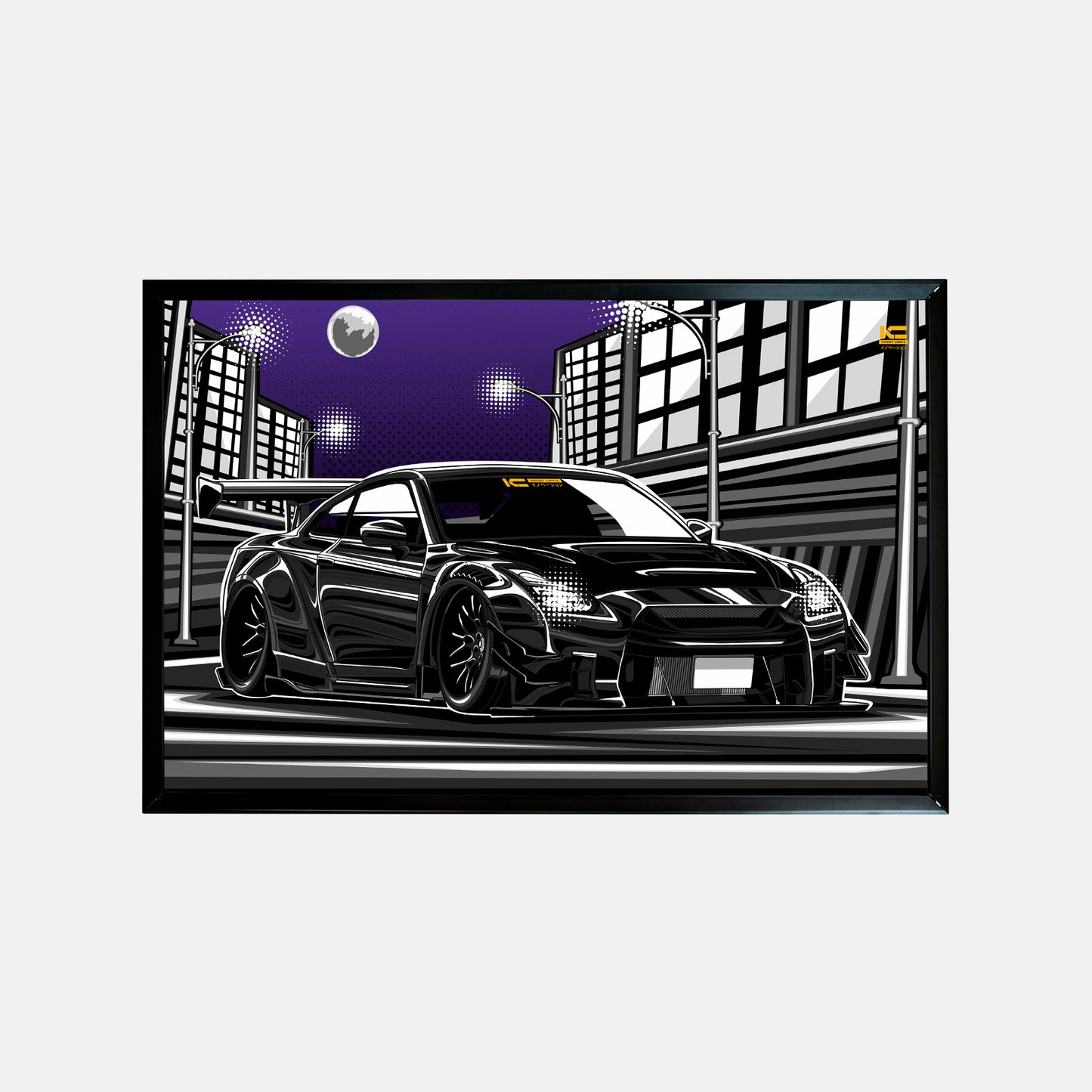 Night Time Drive GT-R Framed Art Poster - Ikigai Collective
