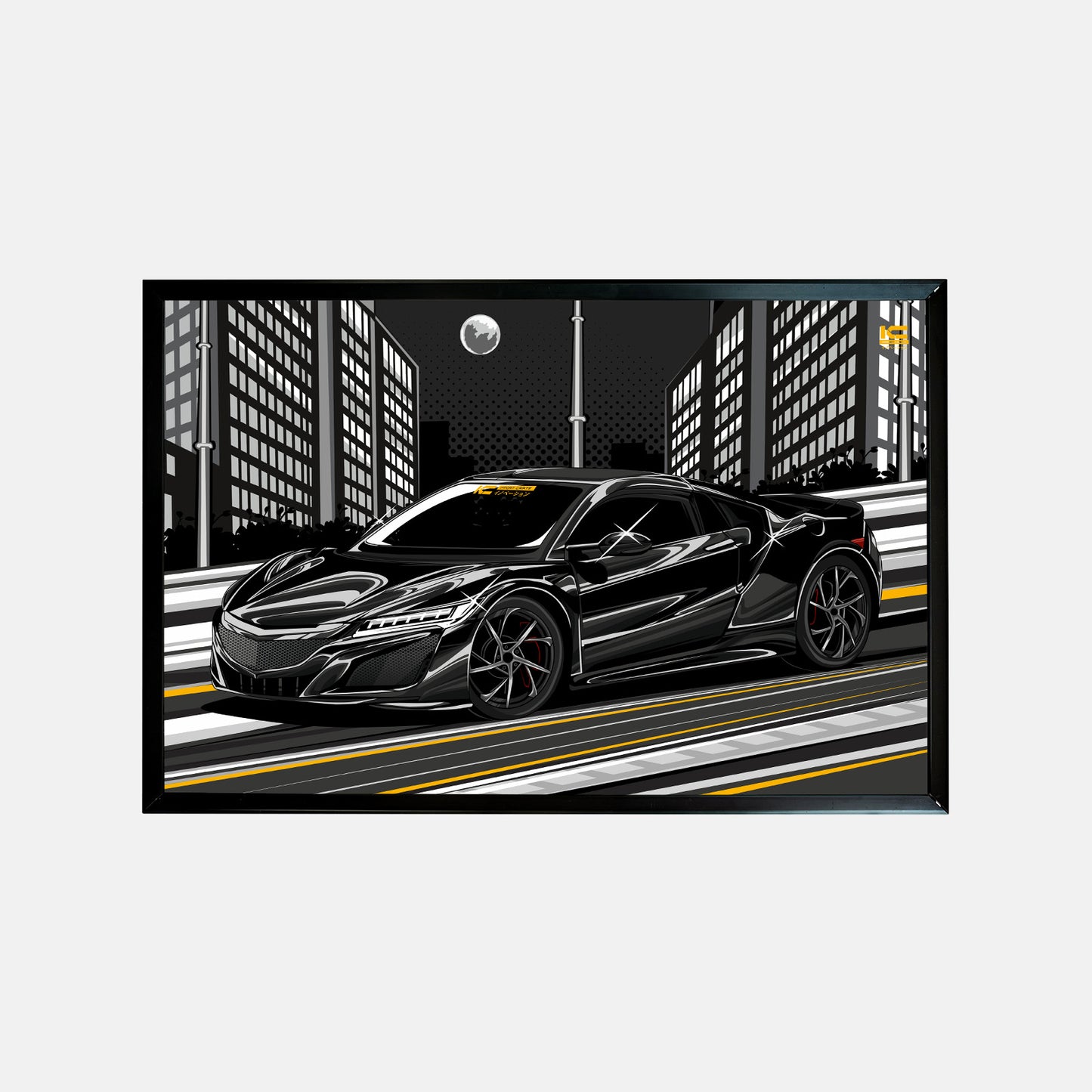 Night Time NSX Framed Art Poster - Ikigai Collective