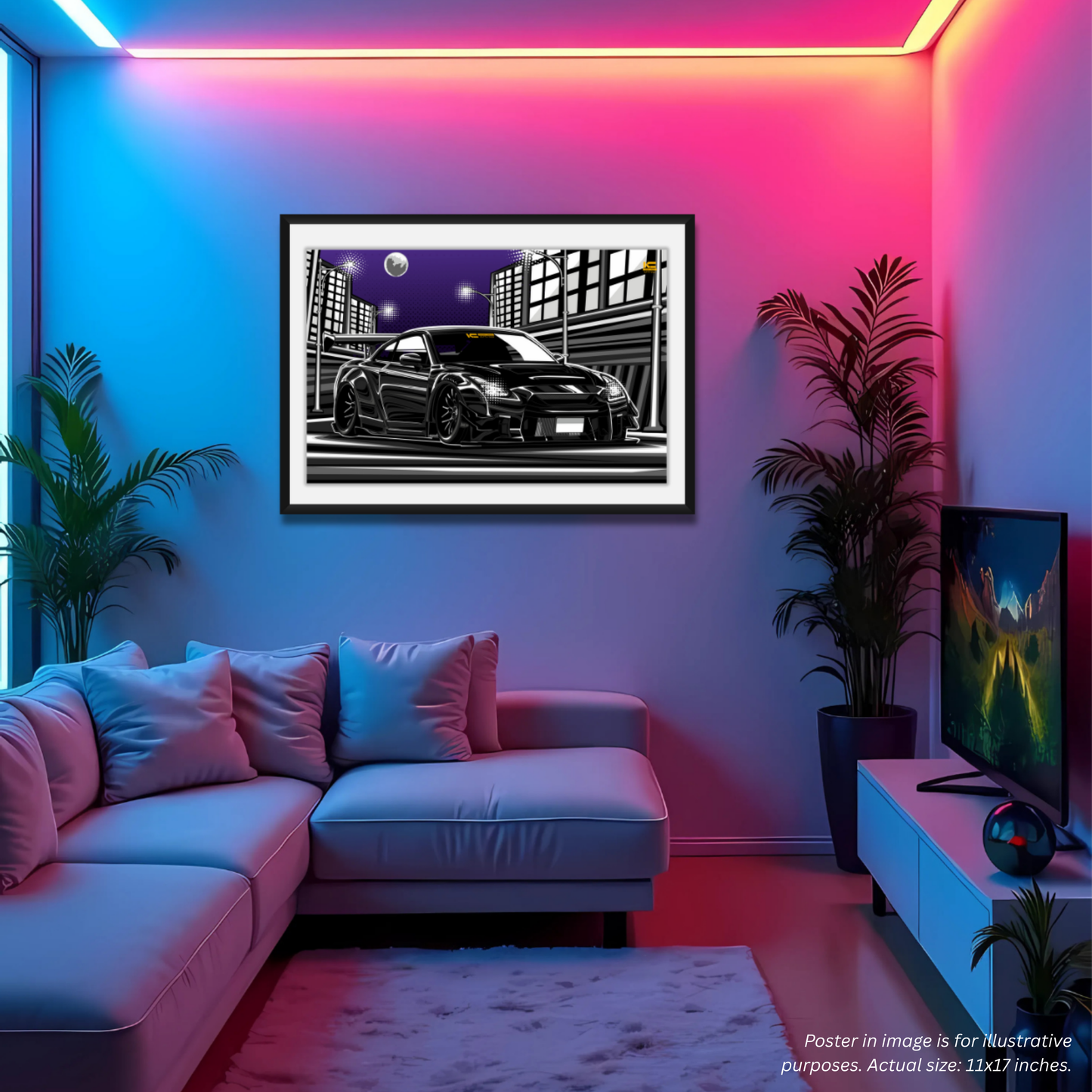 Night Time Drive GT-R Framed Art Poster - Ikigai Collective
