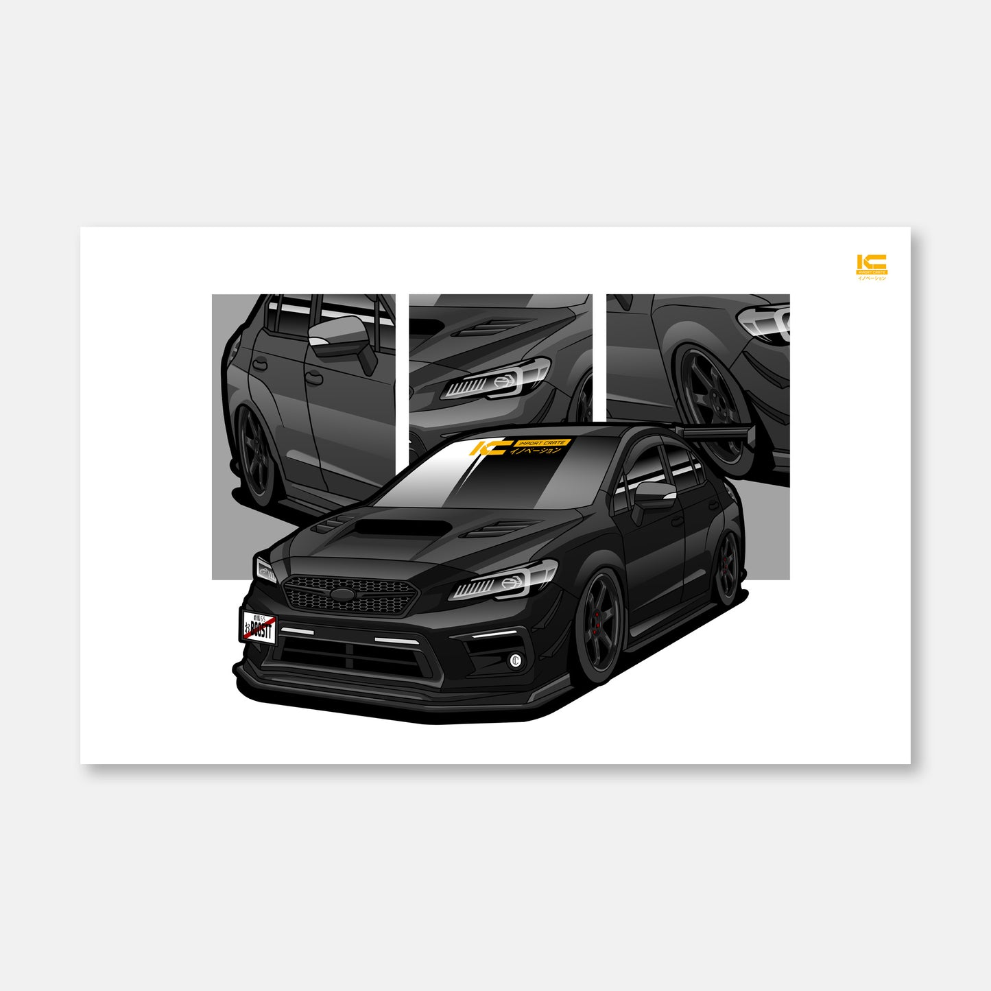 WRX STI (Crystal Black Silica) Street Racer Poster - Kansei Street