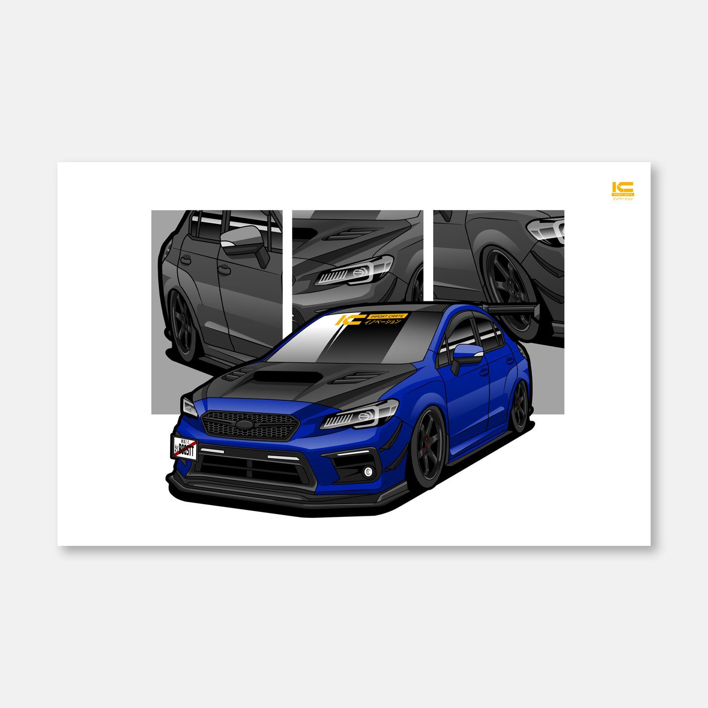 WRX STI (World Rally Blue) Street Racer Poster - Kansei Street