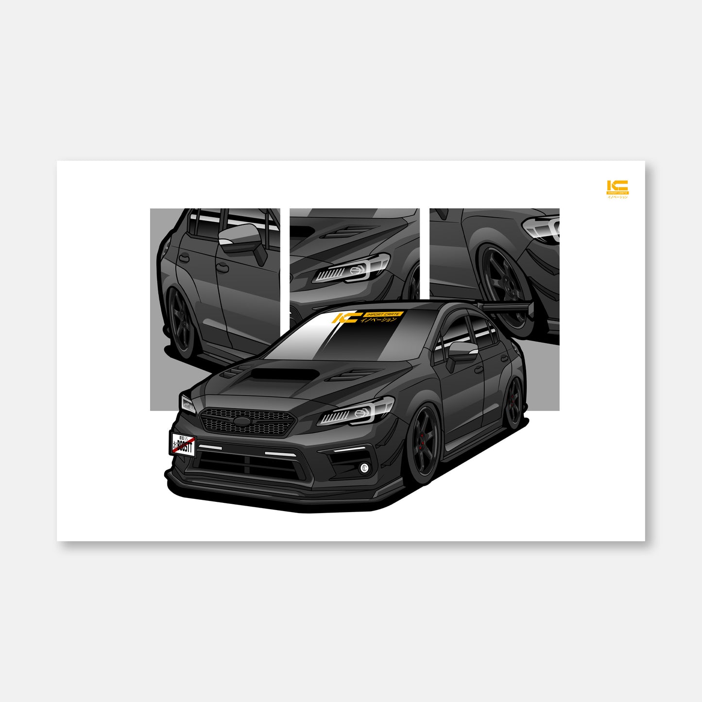 WRX STI (Dark Gray Metallic) Street Racer Poster - Kansei Street