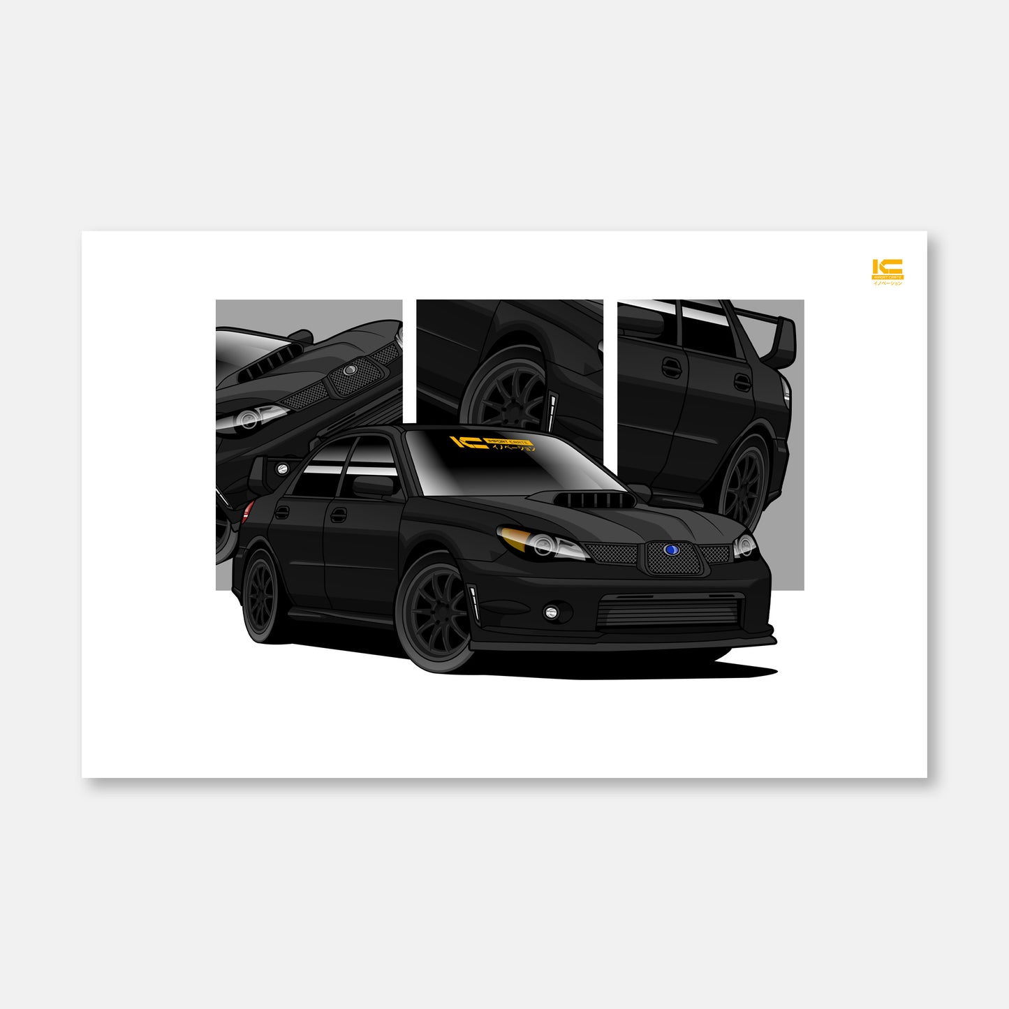 WRX STI -Hawk-Eye (Black) Street Racer Poster - Kansei Street