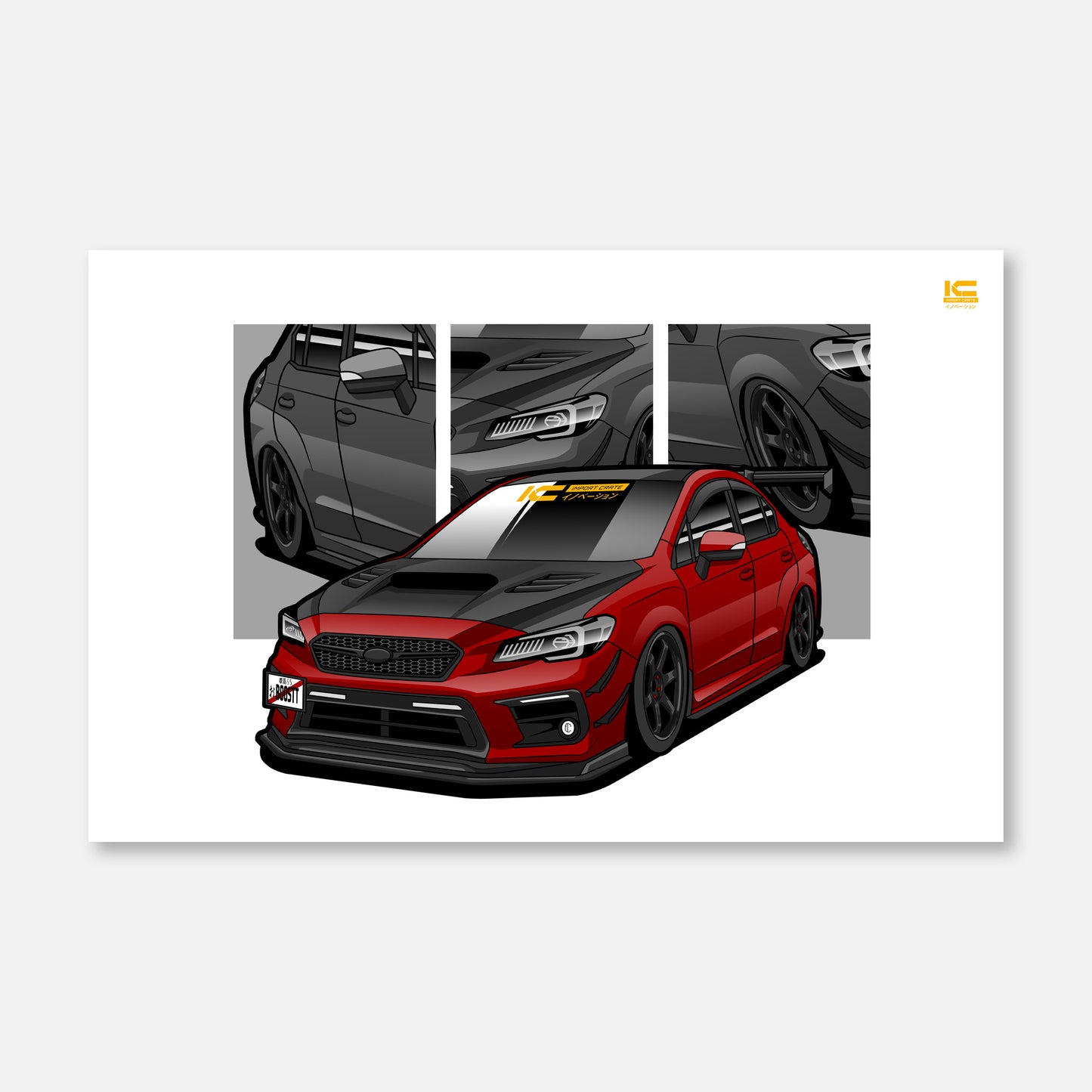 WRX STI (Pure Red) Street Racer Poster - Kansei Street