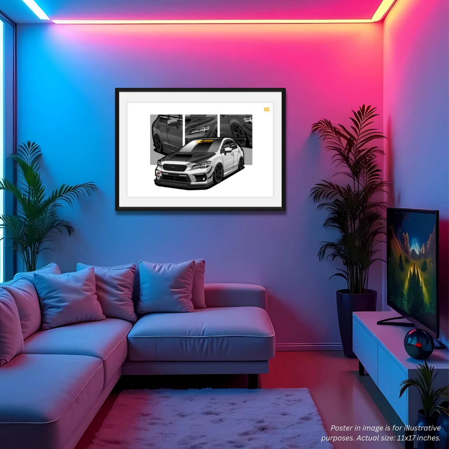 WRX STI (Crystal White Pearl) Street Racer Art Print - Kansei Street