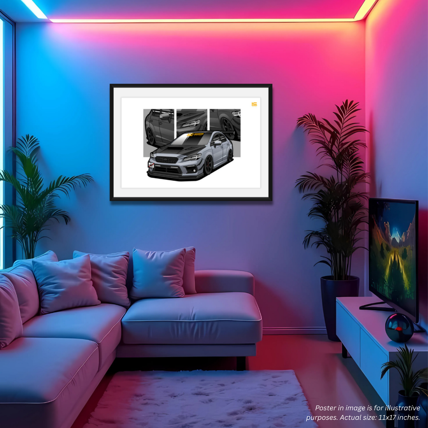 WRX STI (Ice Silver Metallic) Street Racer Art Print - Kansei Street