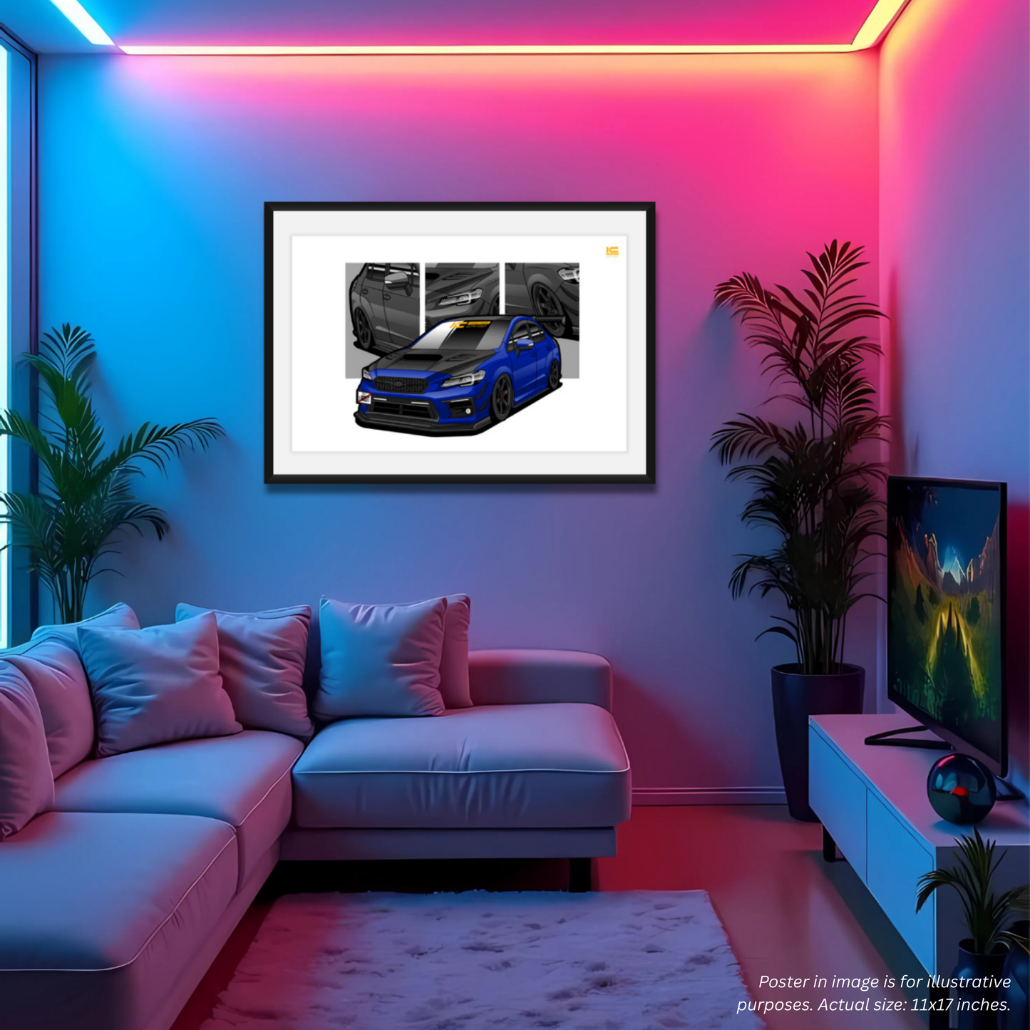 WRX STI (World Rally Blue) Street Racer Art Print - Kansei Street