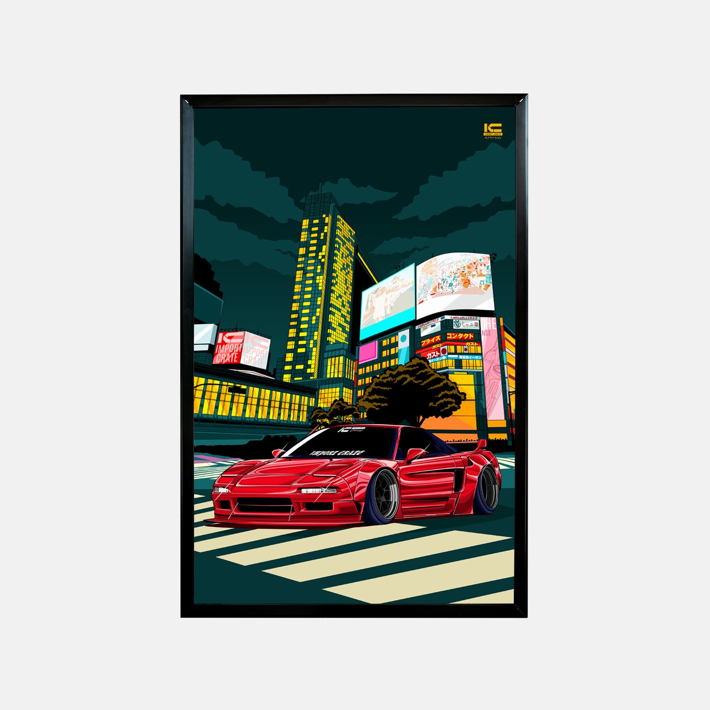 Downtown Japan NSX Framed Art Poster - Ikigai Collective