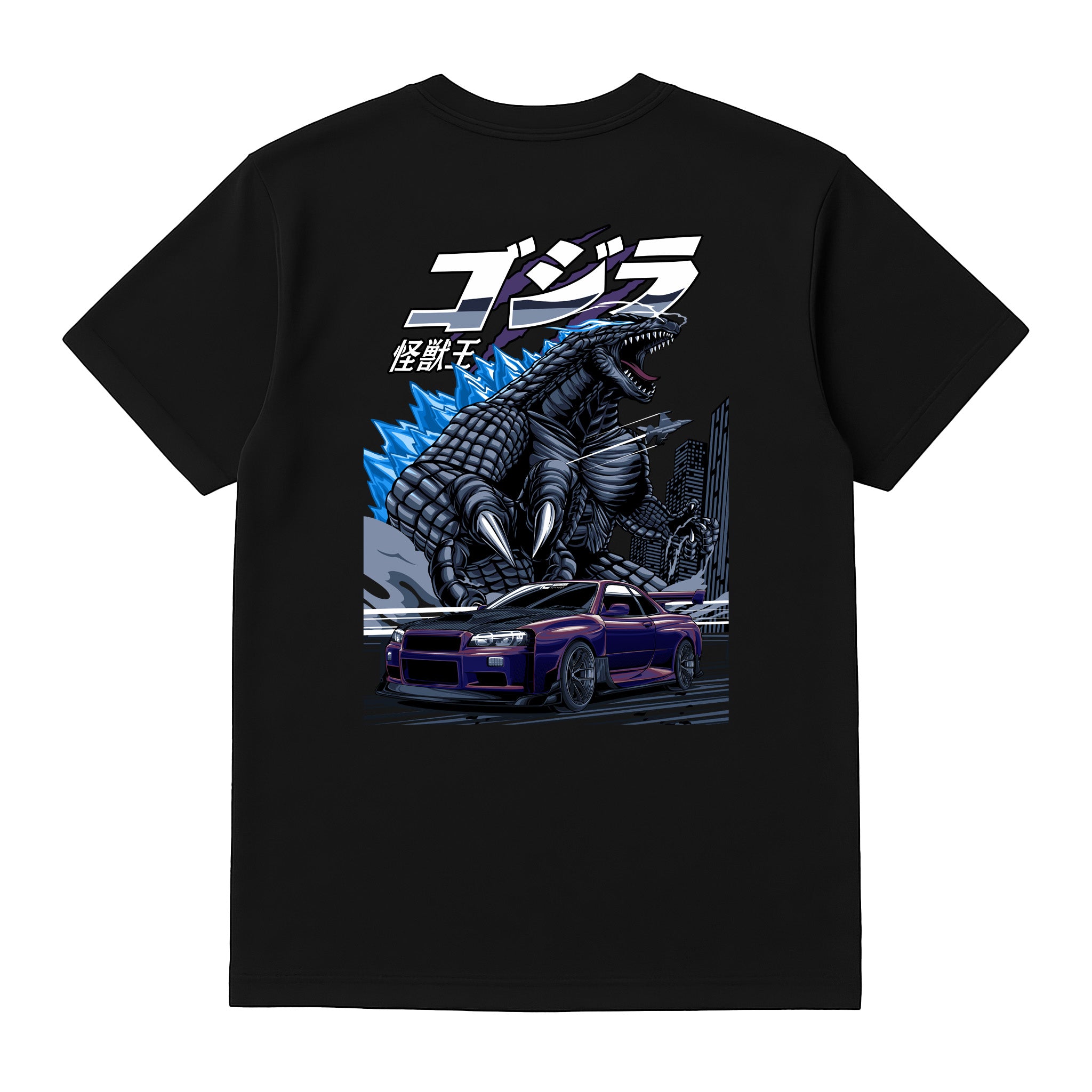 MINIGTLBWK R34 GT-R ブラジル限定イベントTSHIRT付きXL Nissan GT-R R34 JDM T-Shirt – Midnight Godzilla | Japanese Car