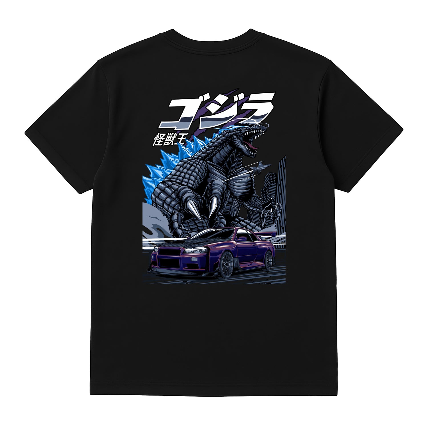 Nissan GT-R R34 JDM Car T-Shirt - Midnight Godzilla
