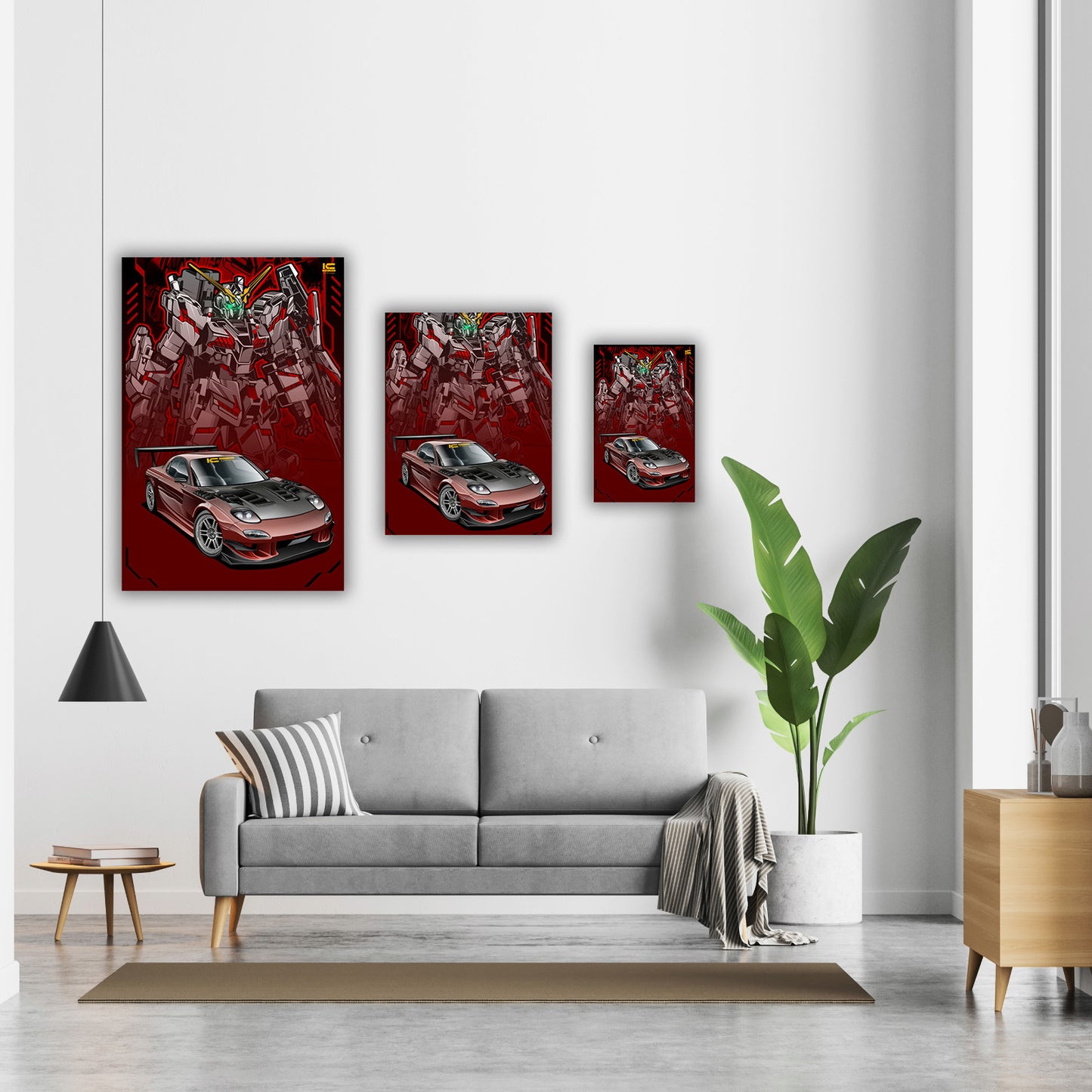 Mazda RX-7 JDM Car Poster - Gundam | Ikigai Collective - Itasha Series