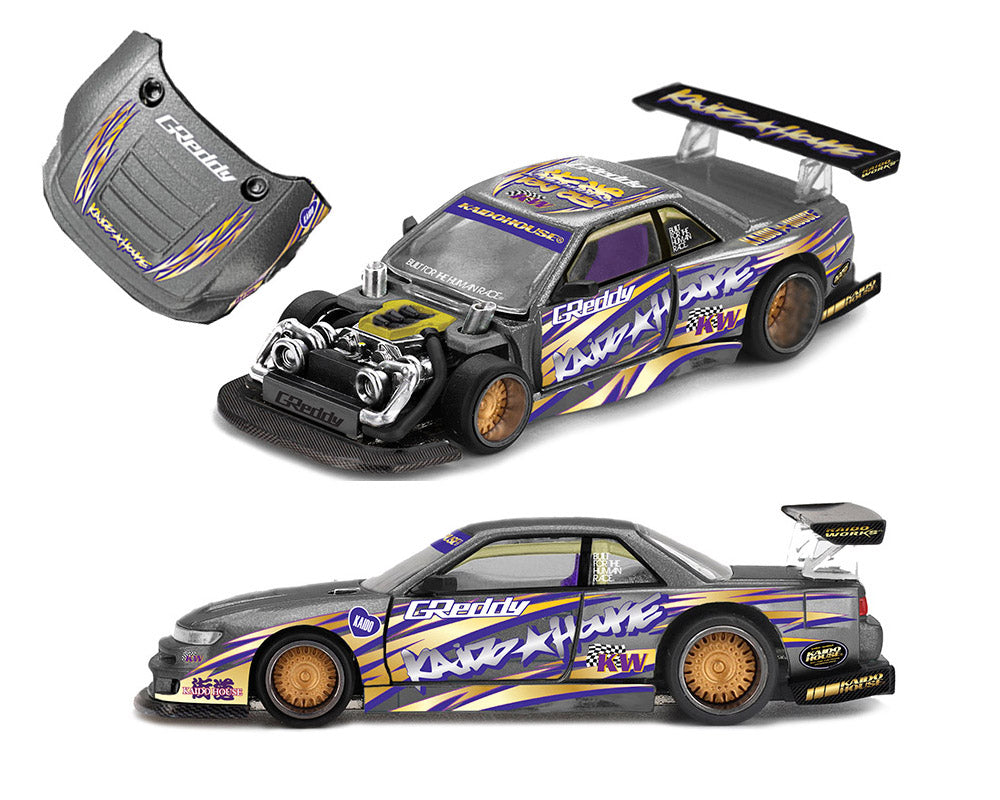 (Preorder) Kaido House x Mini GT Nissan Silvia S13-R Kaido Drift V1 Greddy – Gunmetal Gray (FREE SHIPPING)