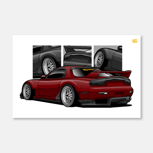 RX-7 FD Street Racer Art Print - Kansei Street
