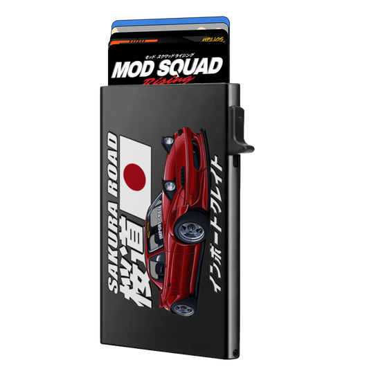 Mazda Miata Sakura Road Metal Wallet | RFID Blocking Pop-Up Card Holder