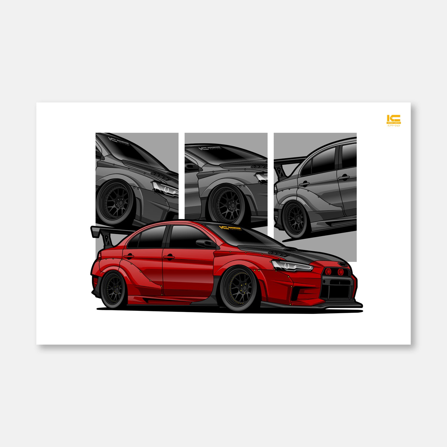 Mitsubishi Lancer EVO X MR JDM Car Poster | Kansei Street