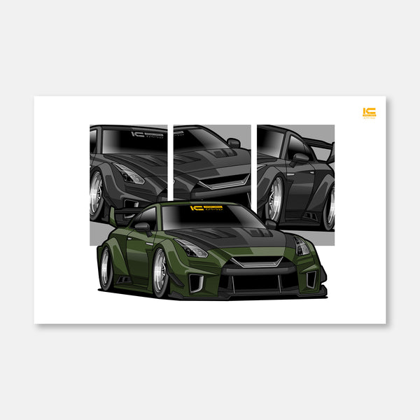 Nissan GT-R R35 Poster– Original JDM Artwork – Import Crate