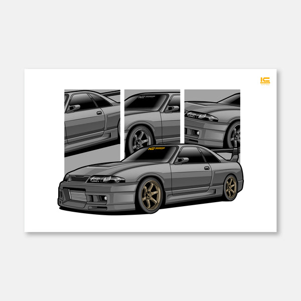 Exclusive Nissan GTR R33 Poster | Authentic JDM Car Art for Enthusiasts ...