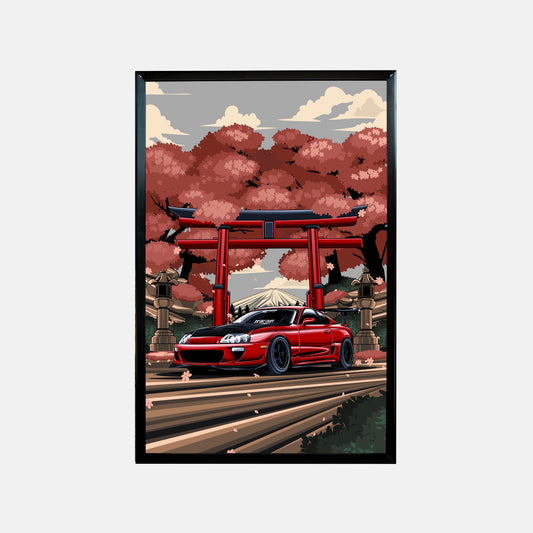 Mk4 Supra Tori Drift Framed Art Poster - Ikigai Collective