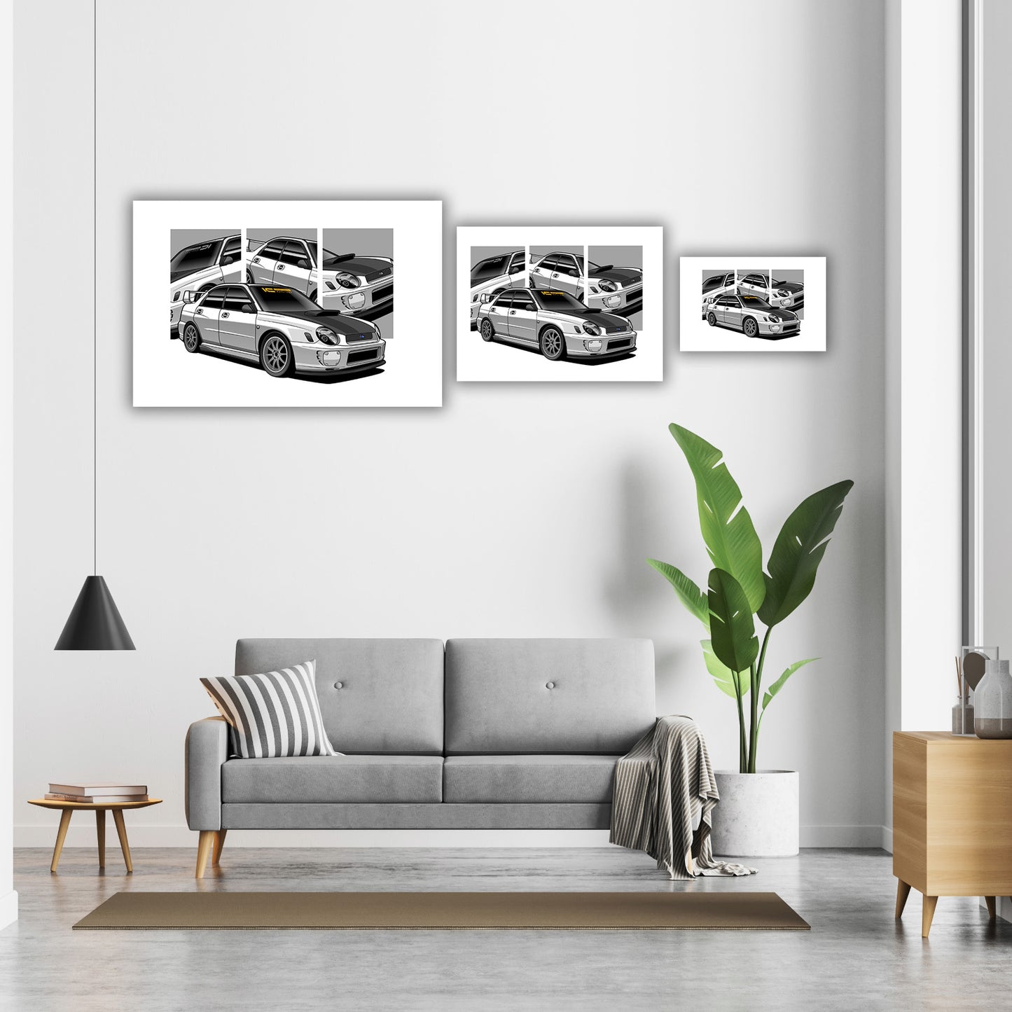 Subaru WRX STI -Bug-Eye (White) JDM Car Poster | Kansei Street
