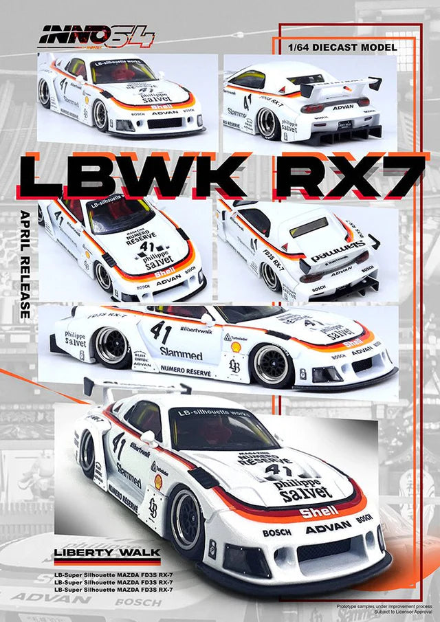 Mazda RX7 (FE3S) LB - Super Silhouette LSWK Shell White Inno64